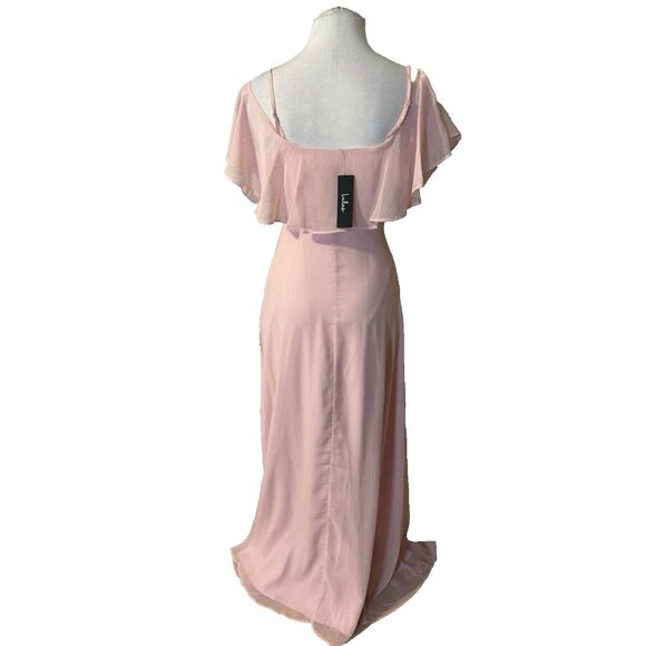 Lulus Pink Long Formal Dress Short Sleeve Wedding Party Cruise NWT NEW - Picture 4 of 13